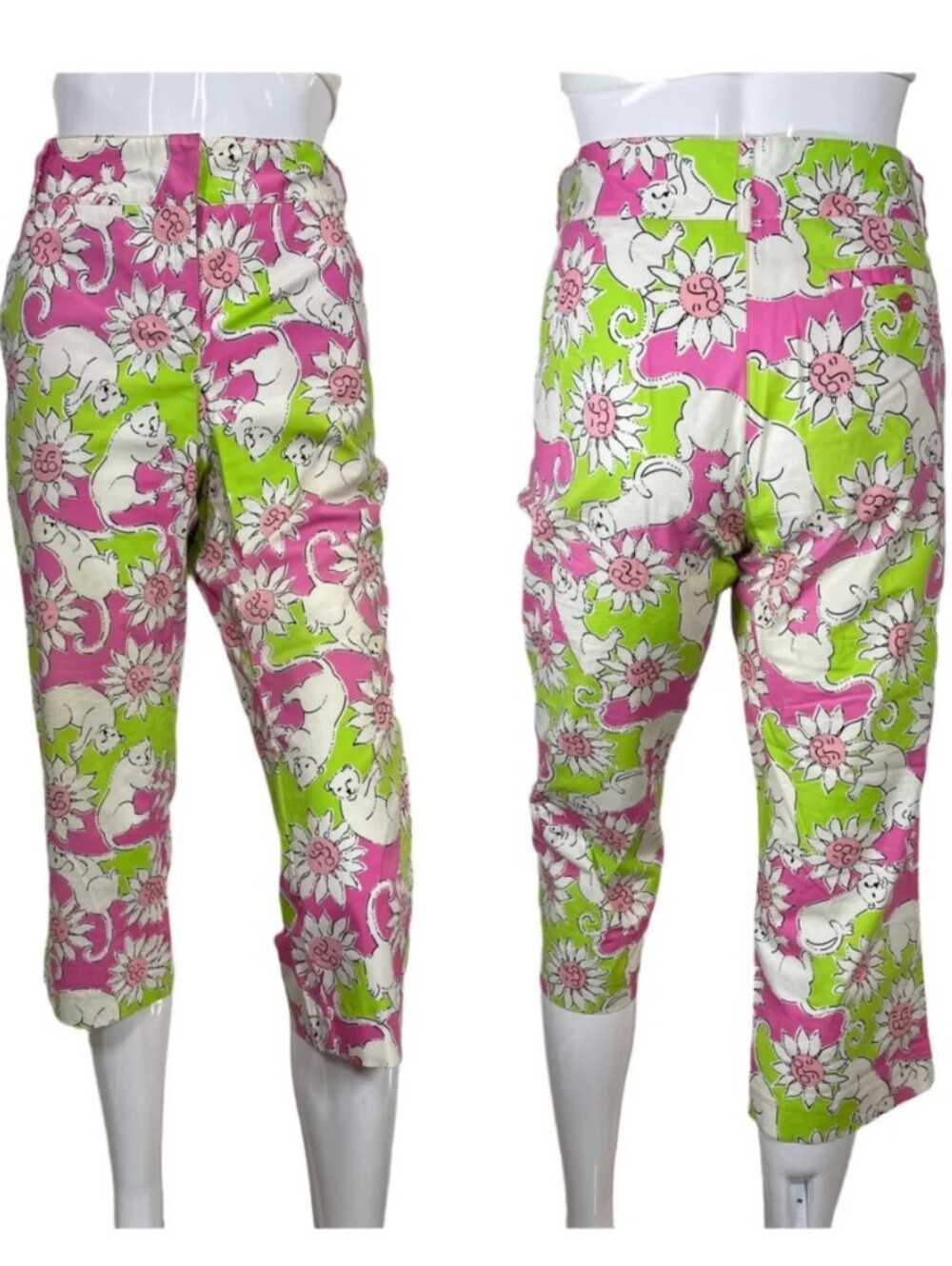 Vintage Y2K Lilly Pulitzer Lion Print Capri pants Size 6 - Picture 3 of 7